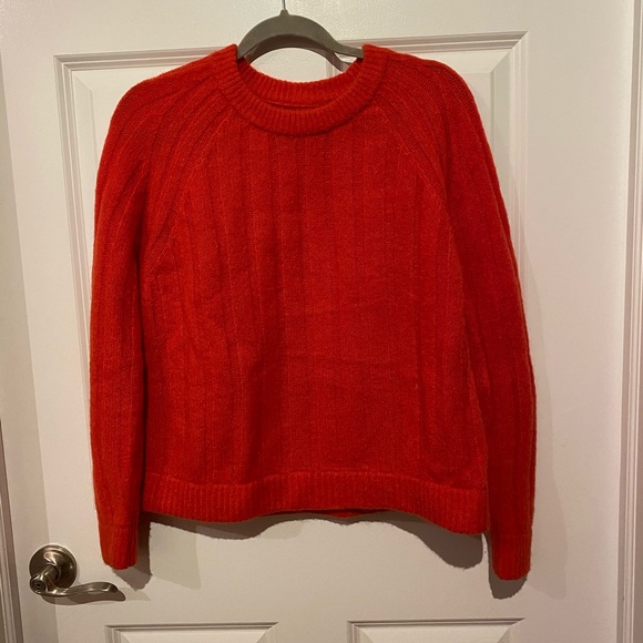 Orange/red knit sweater. - Picture 2 of 2